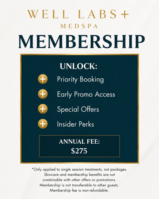 Ready to make your favorite treatments even more rewarding? ✨ Our Well Labs+ Membership is designed to give you exclusive savings, priority perks, and VIP access to the treatments you love most. From skincare products and laser treatments to tox and fillers, your beauty and wellness routine just got elevated. 

Unlock:
• Priority booking 
• Early promo access 
• Insider perks + special offers 
• Exclusive member savings all year long 

Because maintaining your results should feel easy, accessible, and luxurious 🤍 

Ready to become a member? Tap the link in our bio to sign up today ✨

#charlestonmedspa #medicalspa #explorecharleston #charlestonwellness #aesthetics