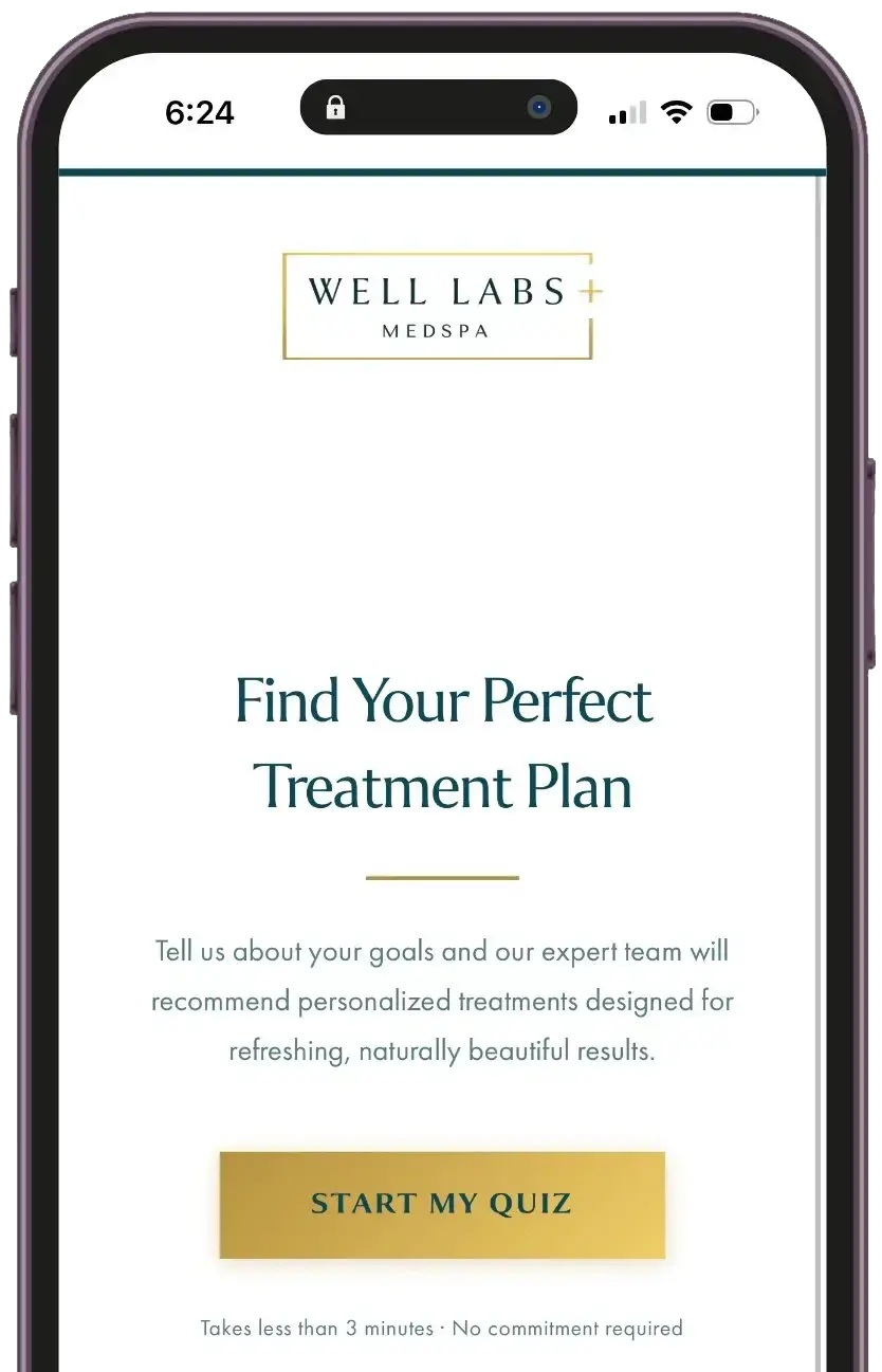 Well Labs+ Charleston treatment planner on a phone